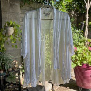 French Laundry Cream Open-Front Cardigan